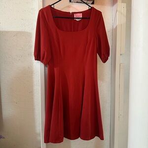 Kate Spade Red Puff Sleeve Dress